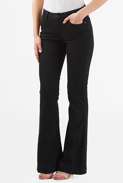 Shop Black Denim Flare Jeans Eshakti