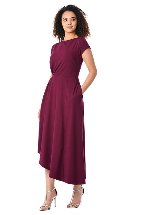 Shop Asymmetric Hem Cotton Knit Dress Eshakti