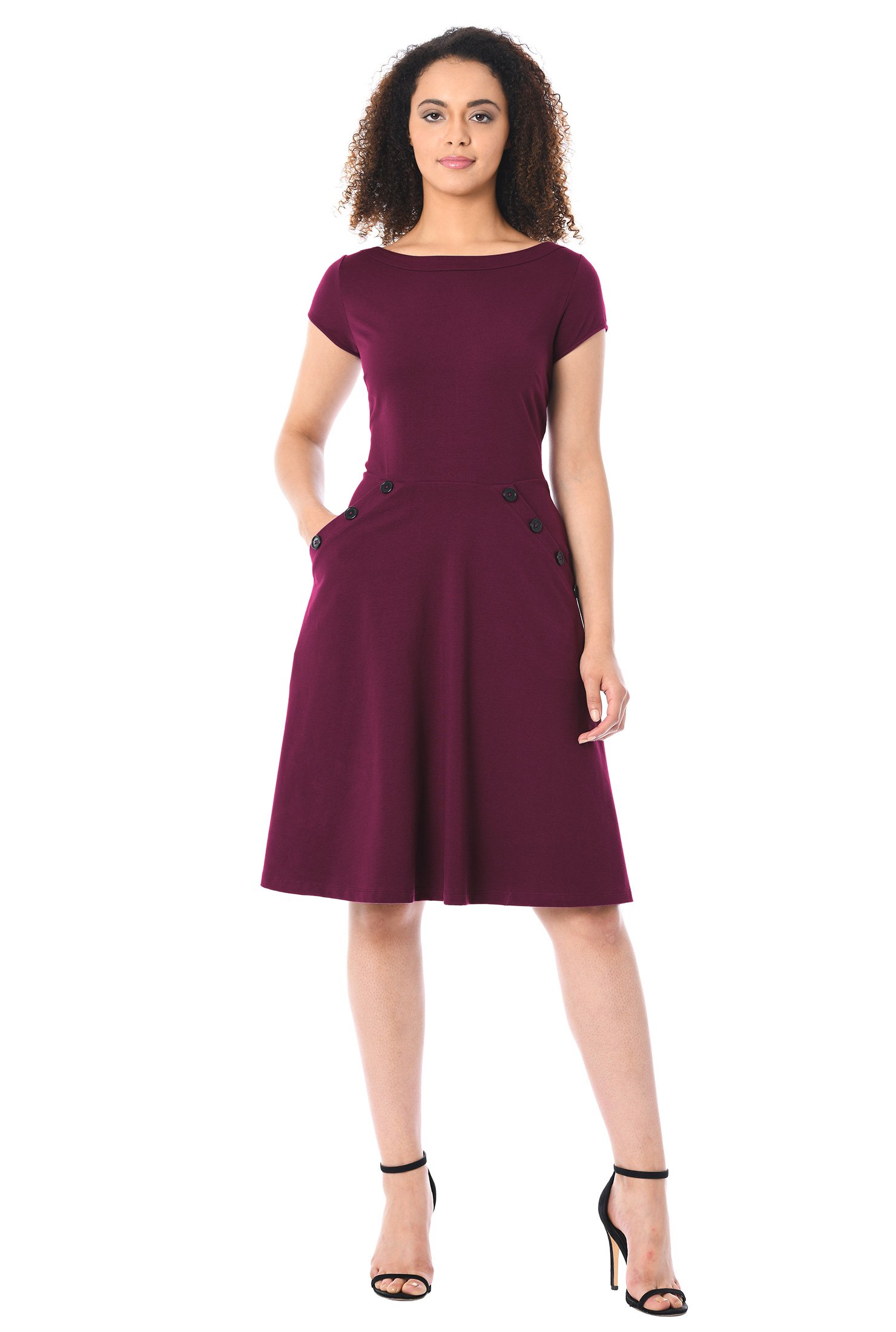 Shop Large Button Pocket Knit Dress Eshakti