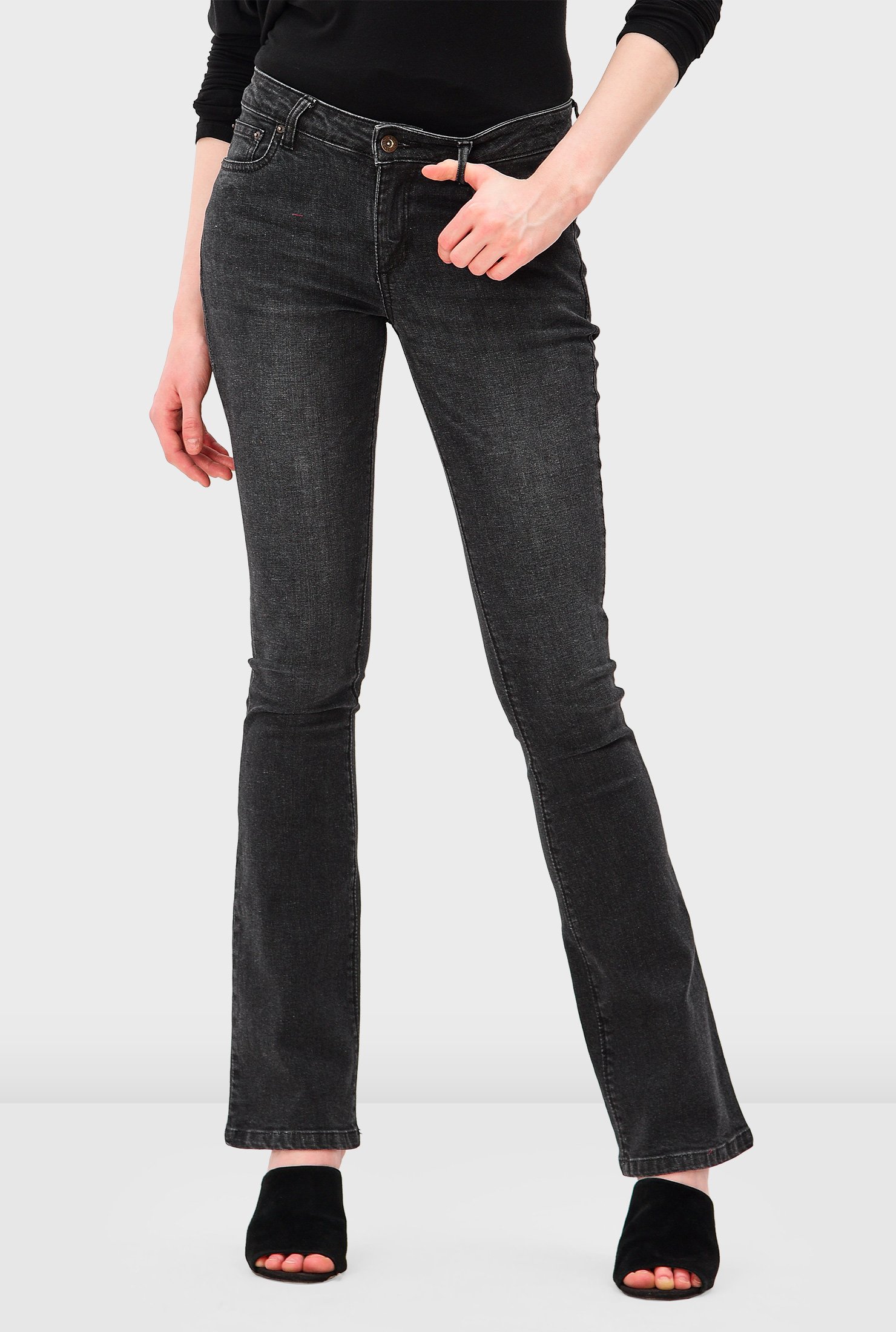 Shop Stretch Cotton Denim Boot Cut Jeans EShakti