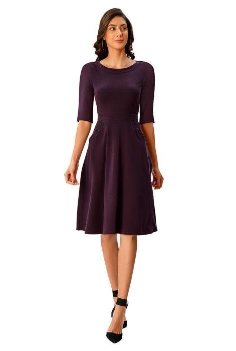 Shop Large Button Pocket Cotton Jersey Dress Eshakti