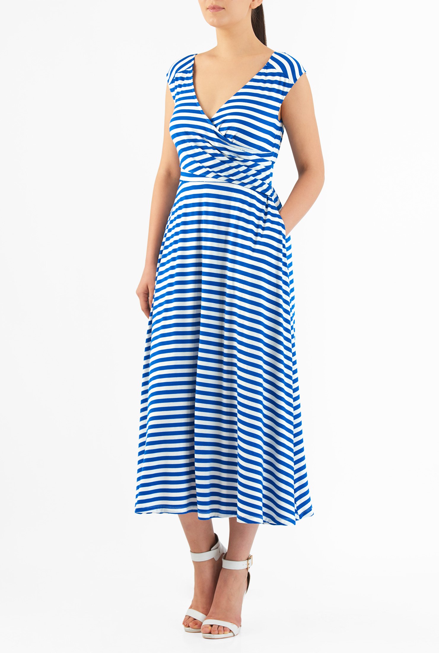 cotton knit midi dress