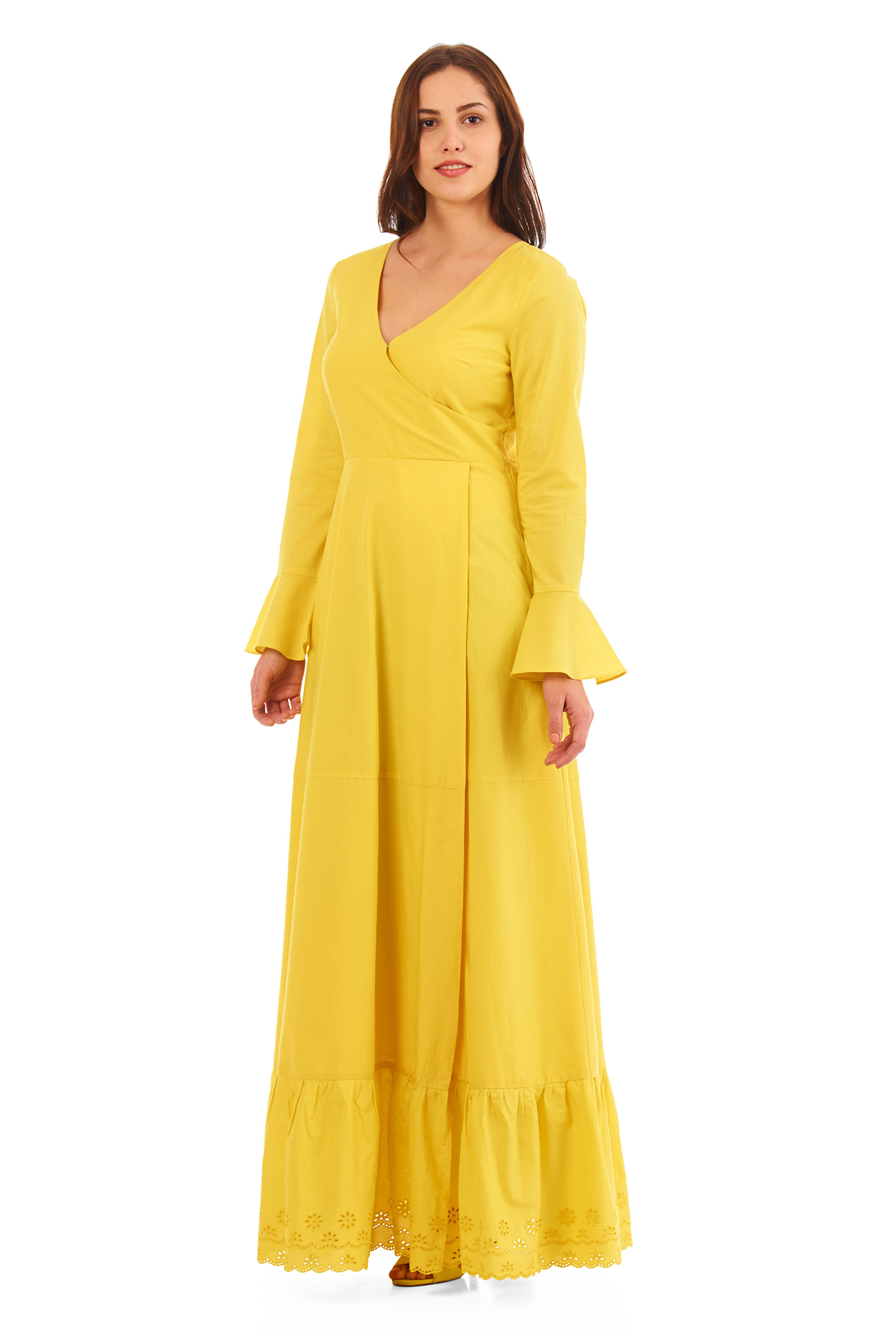 cotton wrap maxi dress