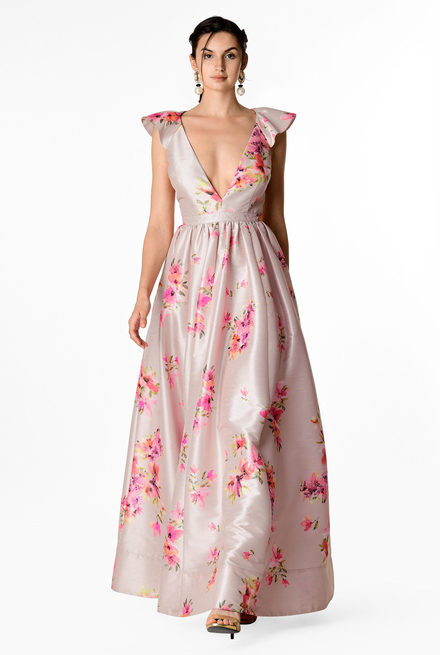 ax paris floral satin wrap dress