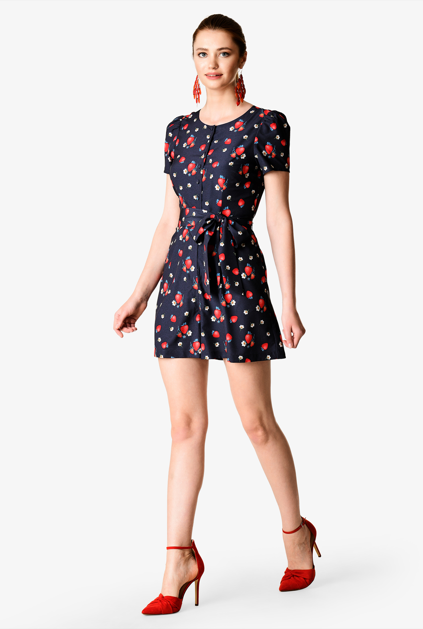 Strawberry romper womens Clearance