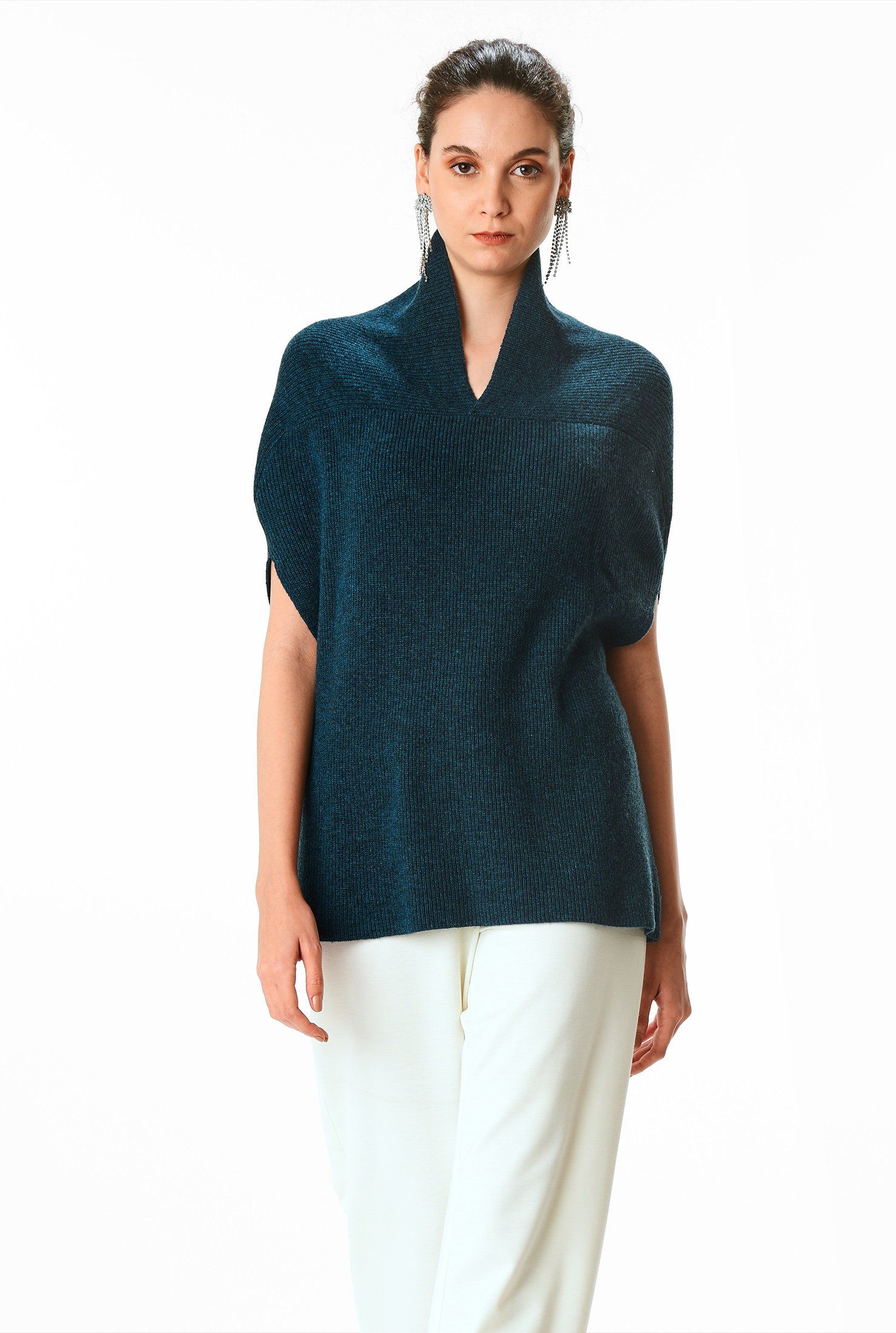 Rib Knit Cashmere Pullover