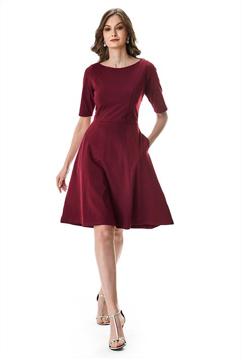 Shop Cotton jersey fit-and-flare dress