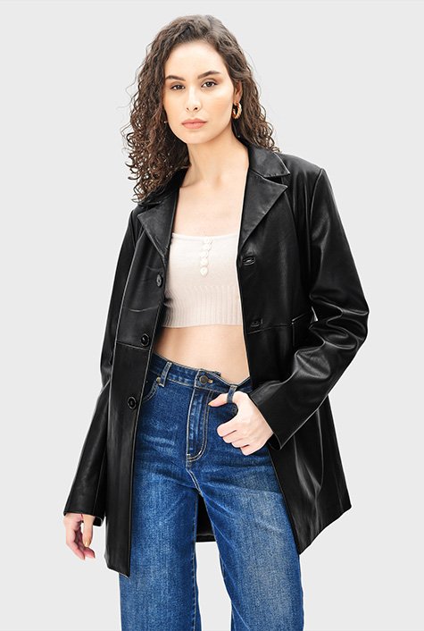 Napa leather car coat