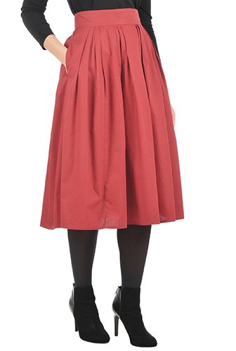 Shop Cotton poplin pleated skirt | eShakti