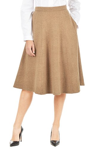 Shop Double knit wool blend flared skirt | eShakti