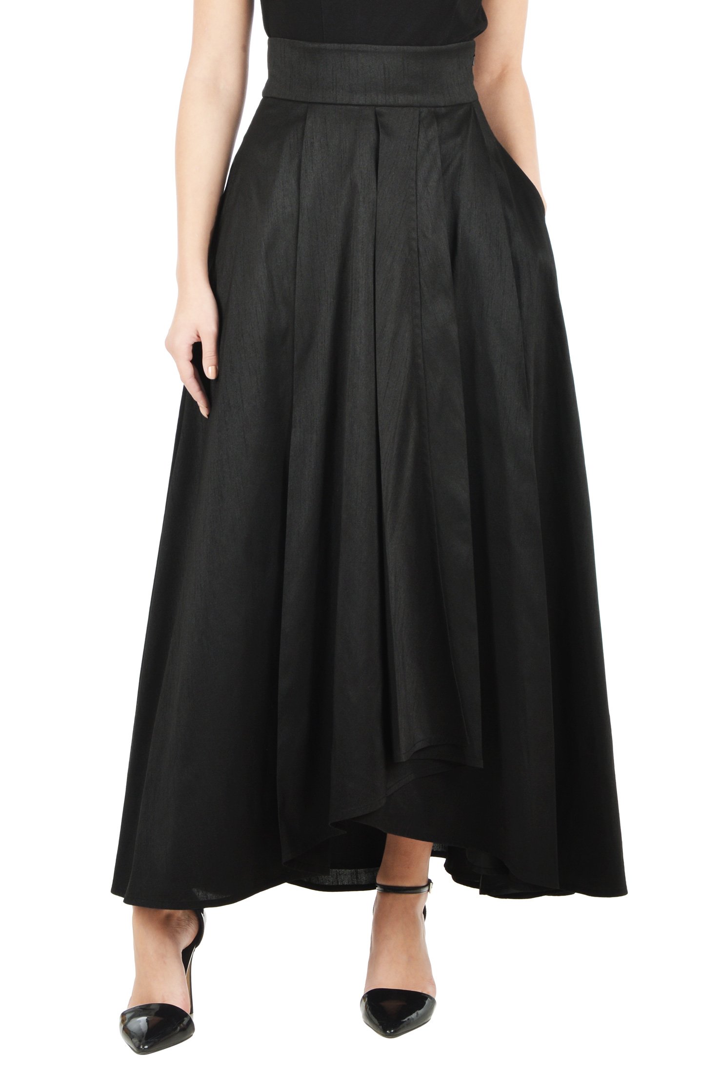 Shop Faux wrap dupion maxi skirt | eShakti