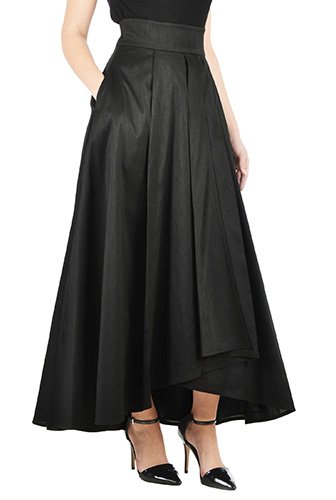 Shop Faux wrap dupion maxi skirt | eShakti