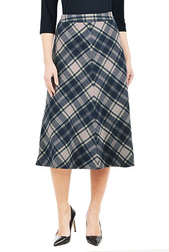 Wool Grid Snap Skirt, 49% OFF | coletivonerd.com.br