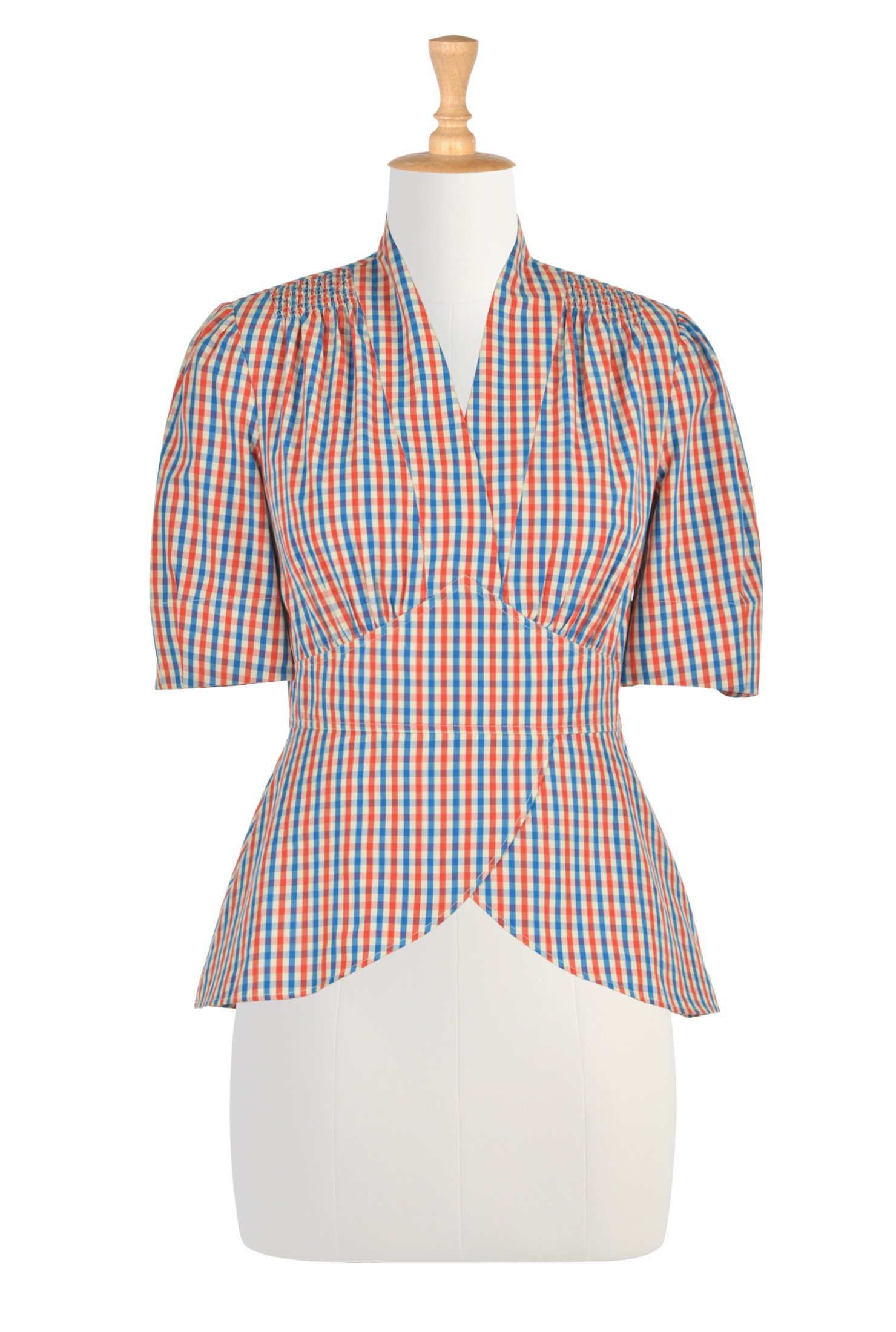 peplum check shirt