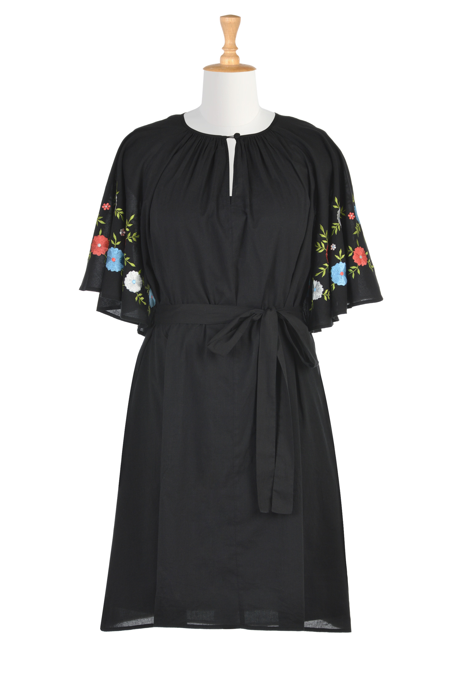 Shop Floral embellished cotton voile dress eShakti