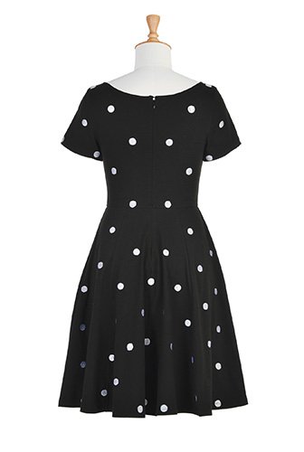 Shop Polka dot embellished cotton knit dress | eShakti