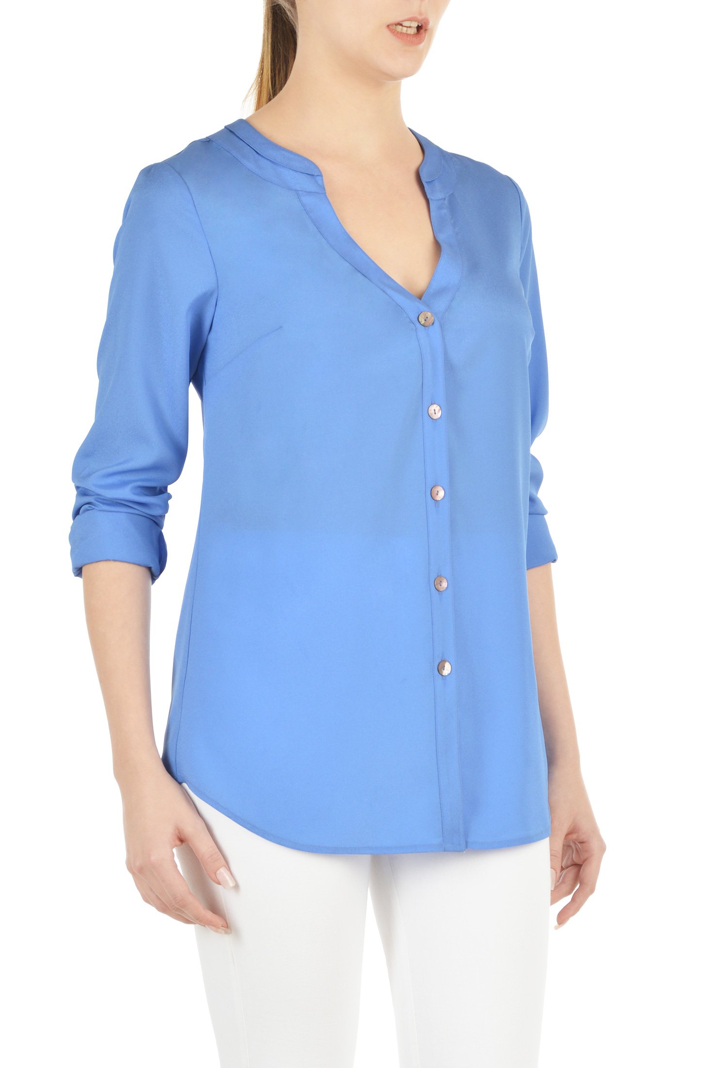 Shop Split neck crepe tunic shirt | eShakti