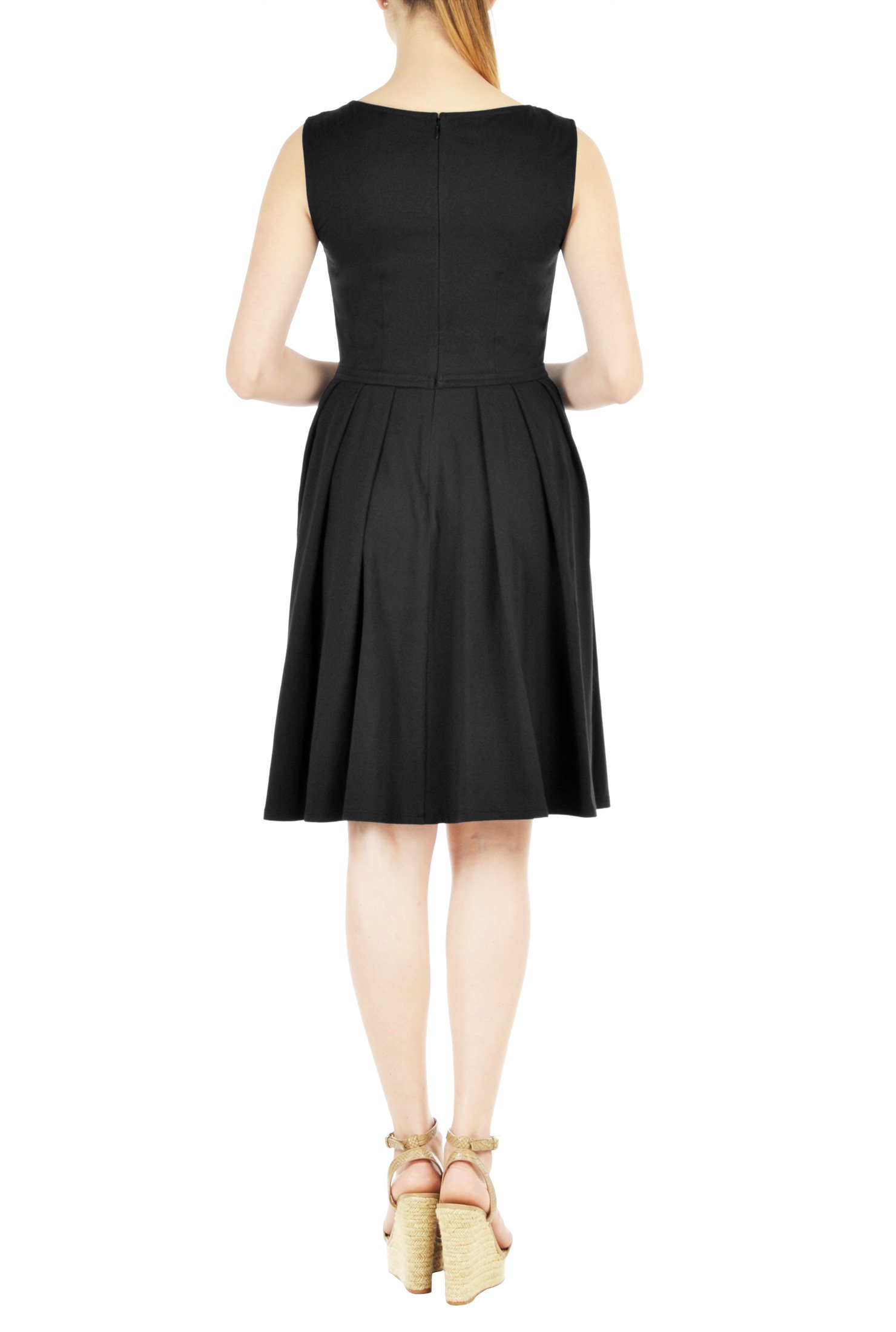 Shop Collared fit-and-flare cotton knit dress | eShakti