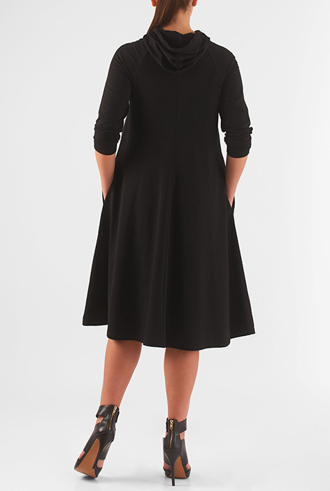 Shop Hoodie cotton knit shift dress | eShakti