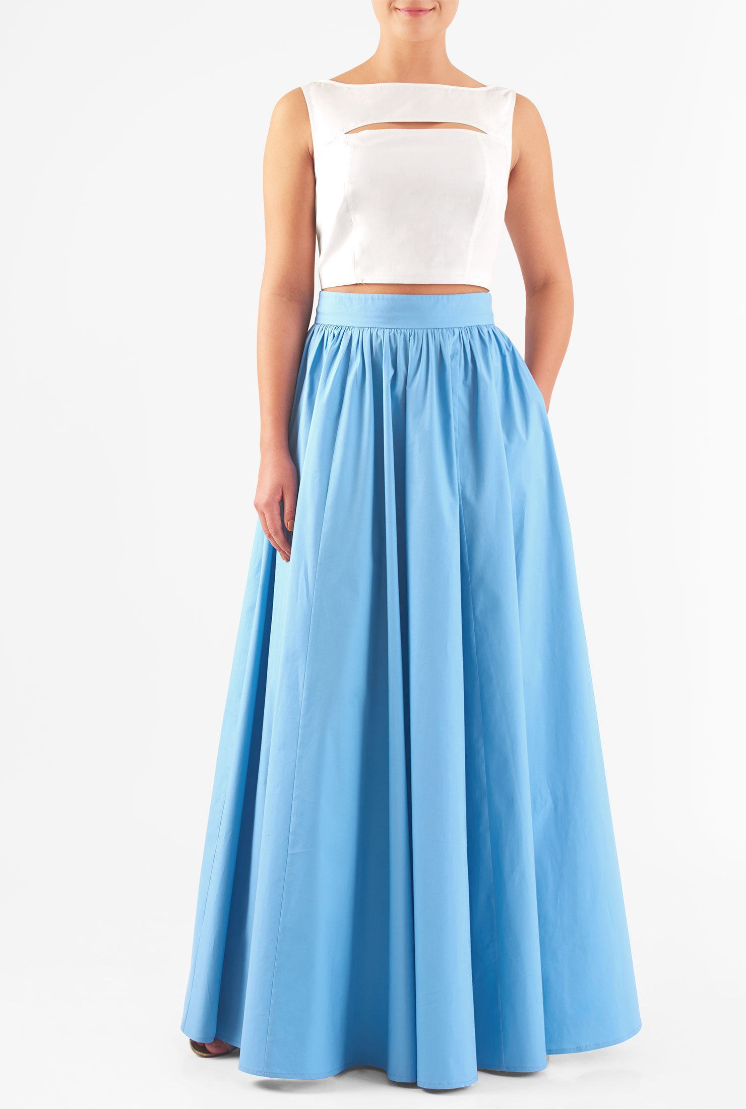 poplin maxi skirt