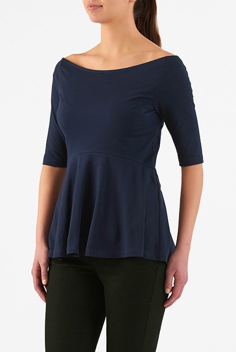 Boat neck peplum top hotsell