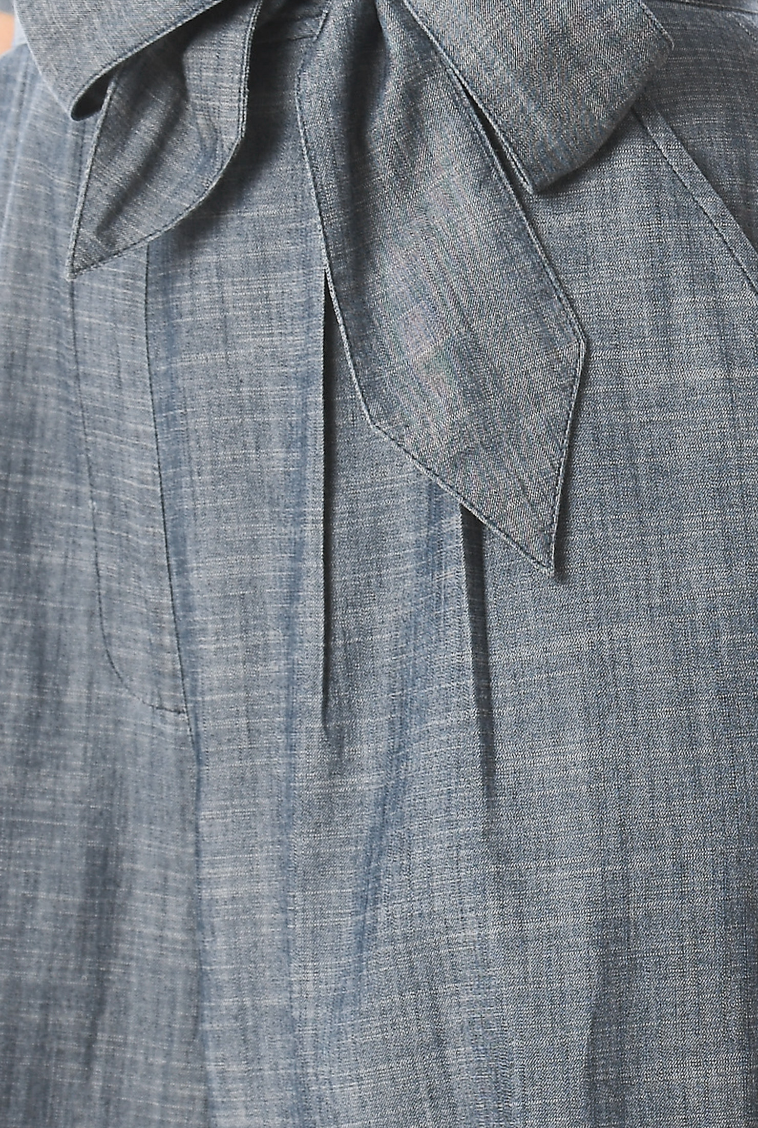 Shop Sash tie belt surplice chambray jumpsuit eShakti