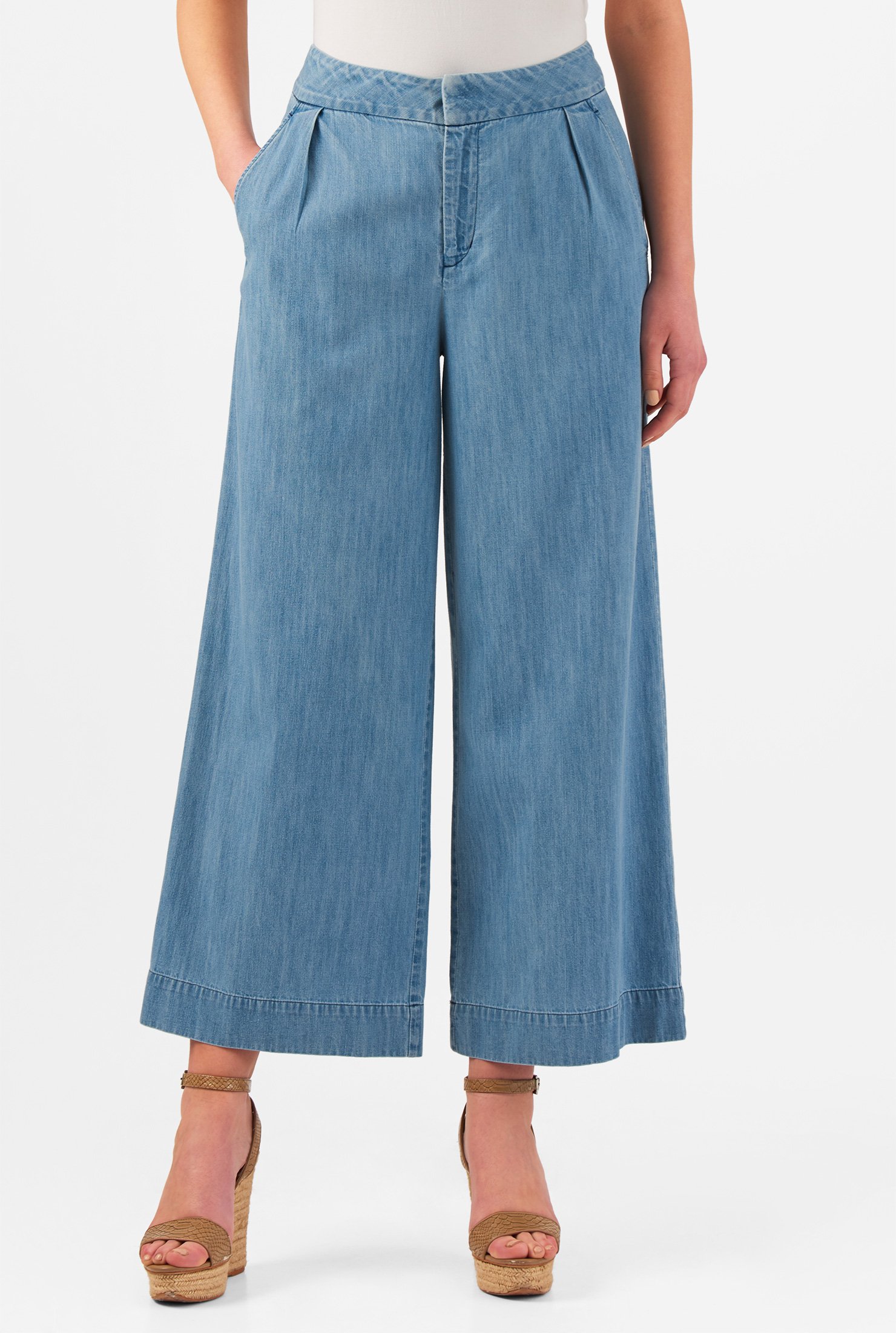 Buy online Women's Plain Wide Leg Jeans from Jeans & jeggings for Women by  La Fem for ₹1029 at 49% off | 2024 Limeroad.com