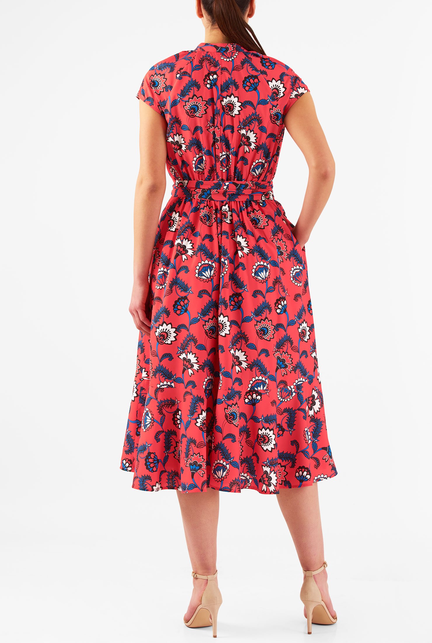 Shop Floral print crepe blouson dress | eShakti