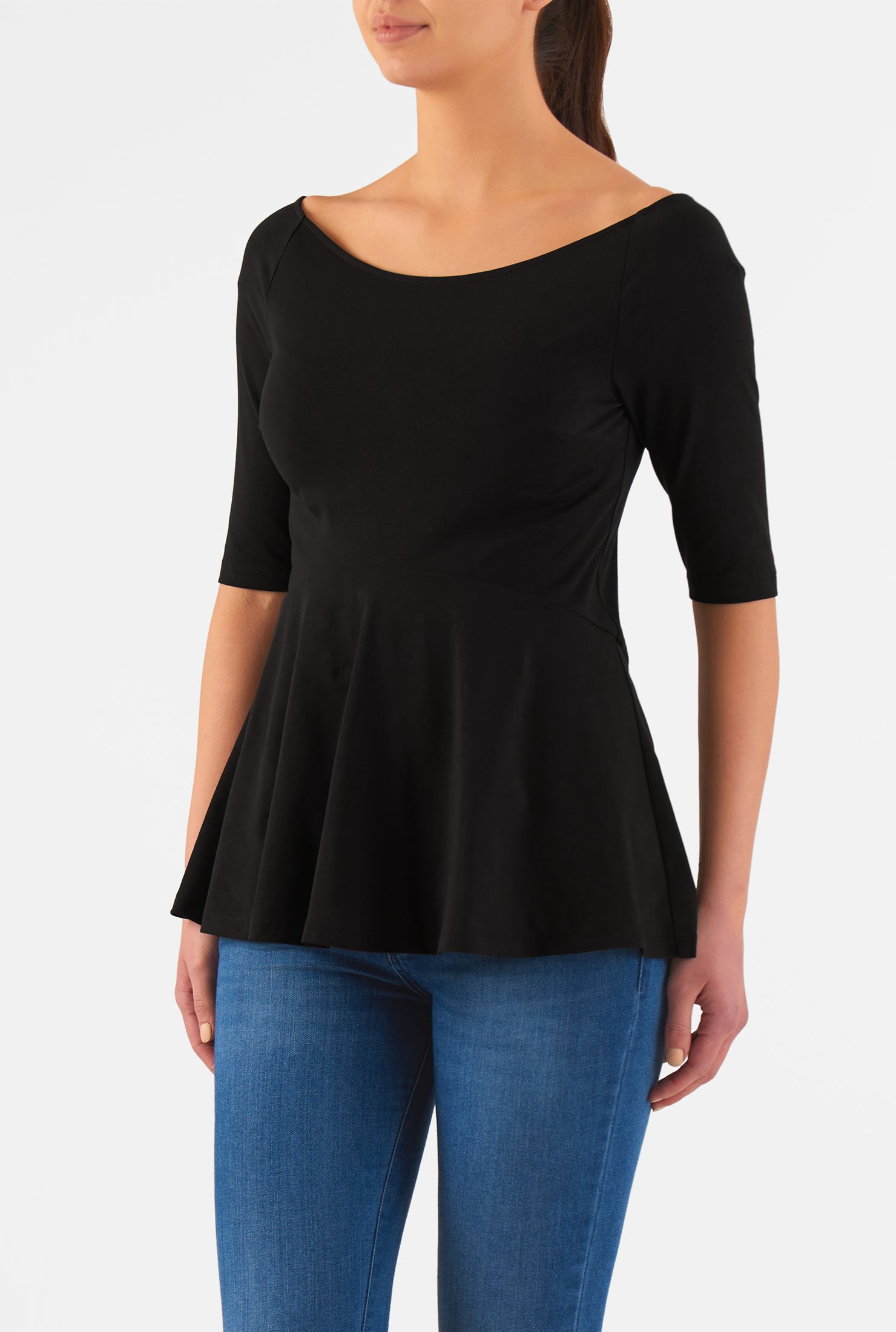 boat neck peplum top