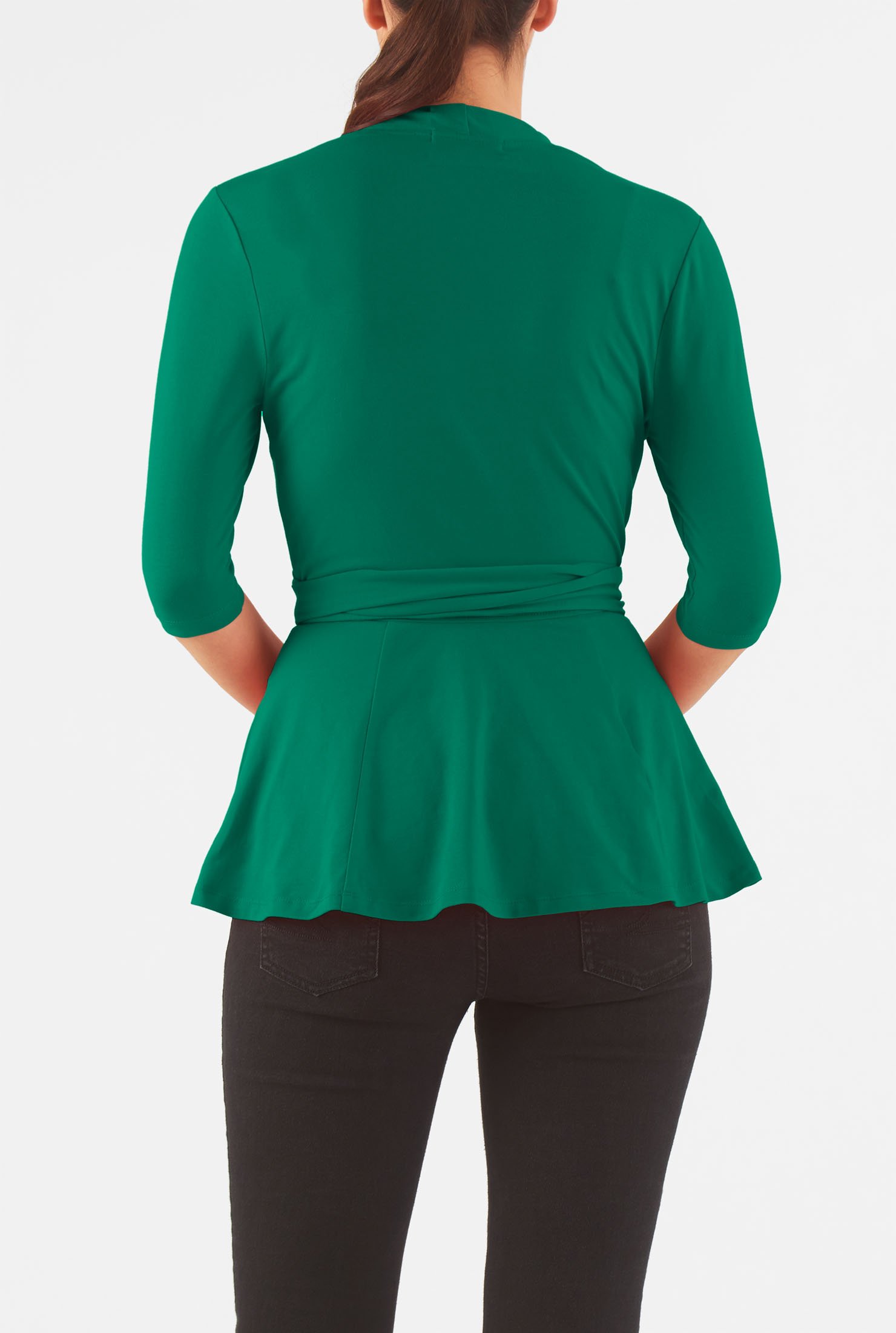 Shop Vibrant cotton knit wrap top | eShakti