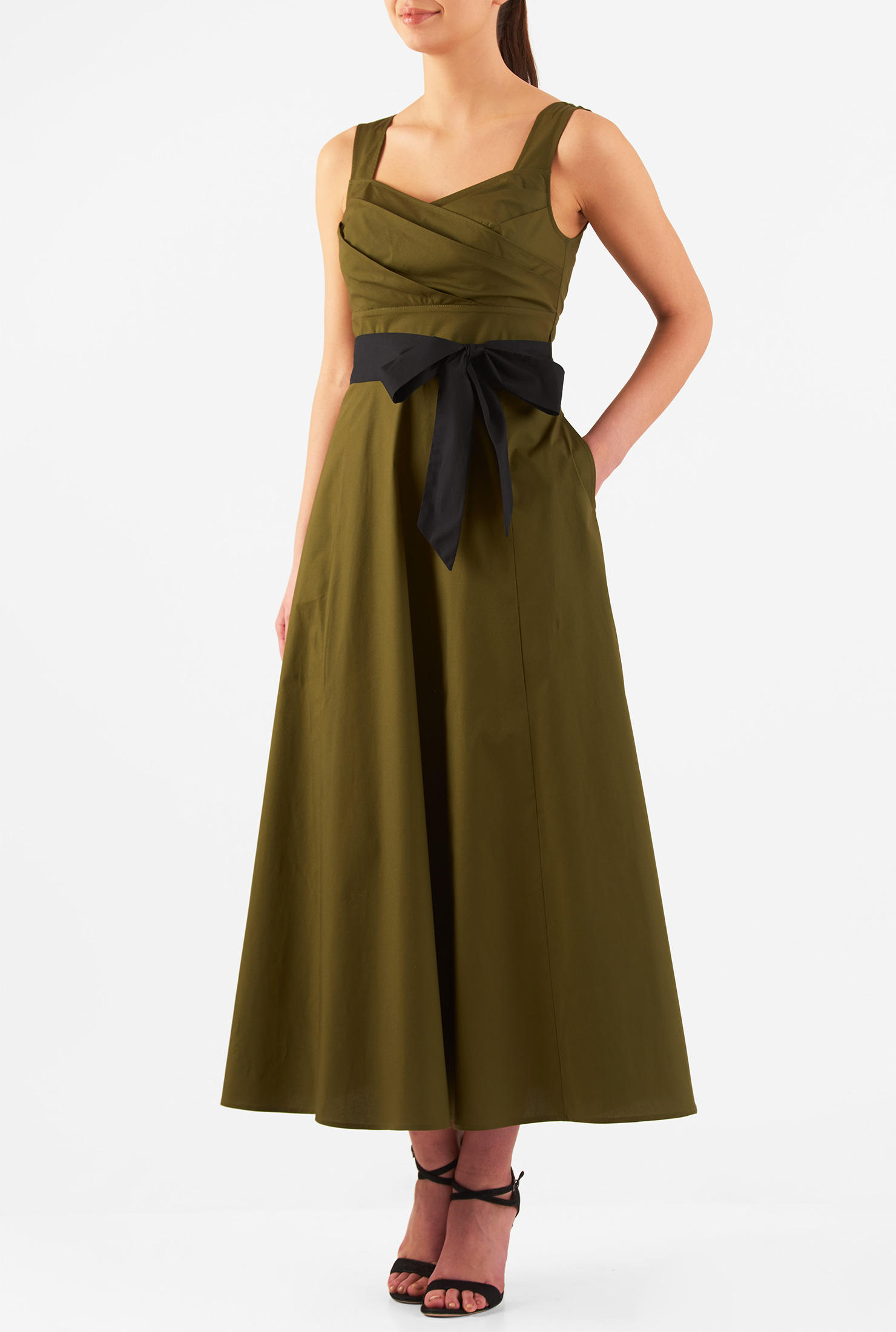 poplin backless maxi dress