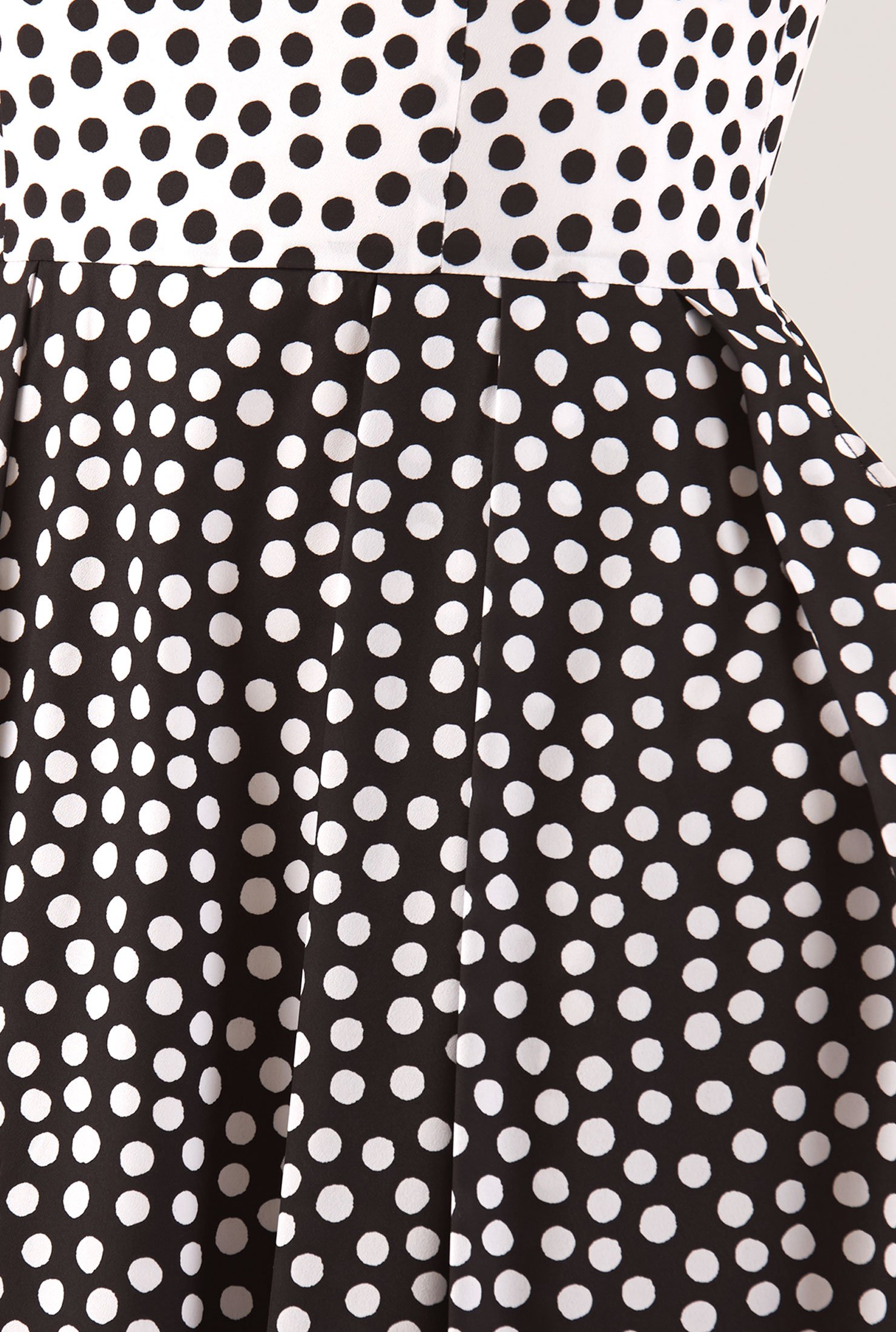 Shop Colorblock polka dot print crepe dress | eShakti