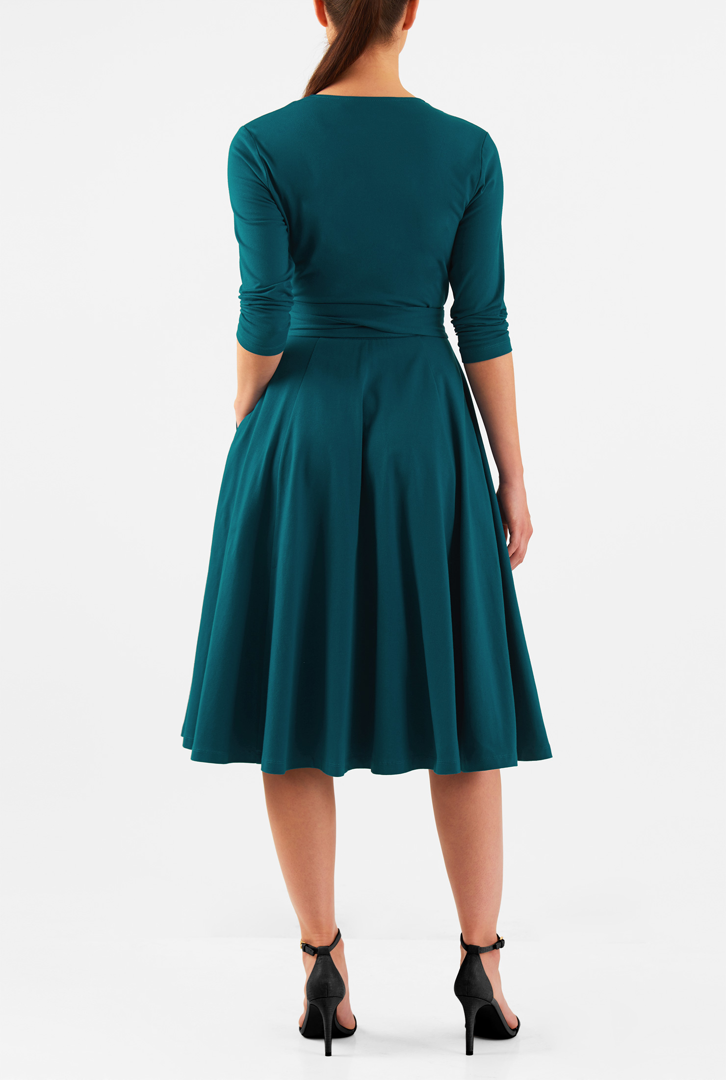 Shop Cotton jersey knit wrap dress eShakti