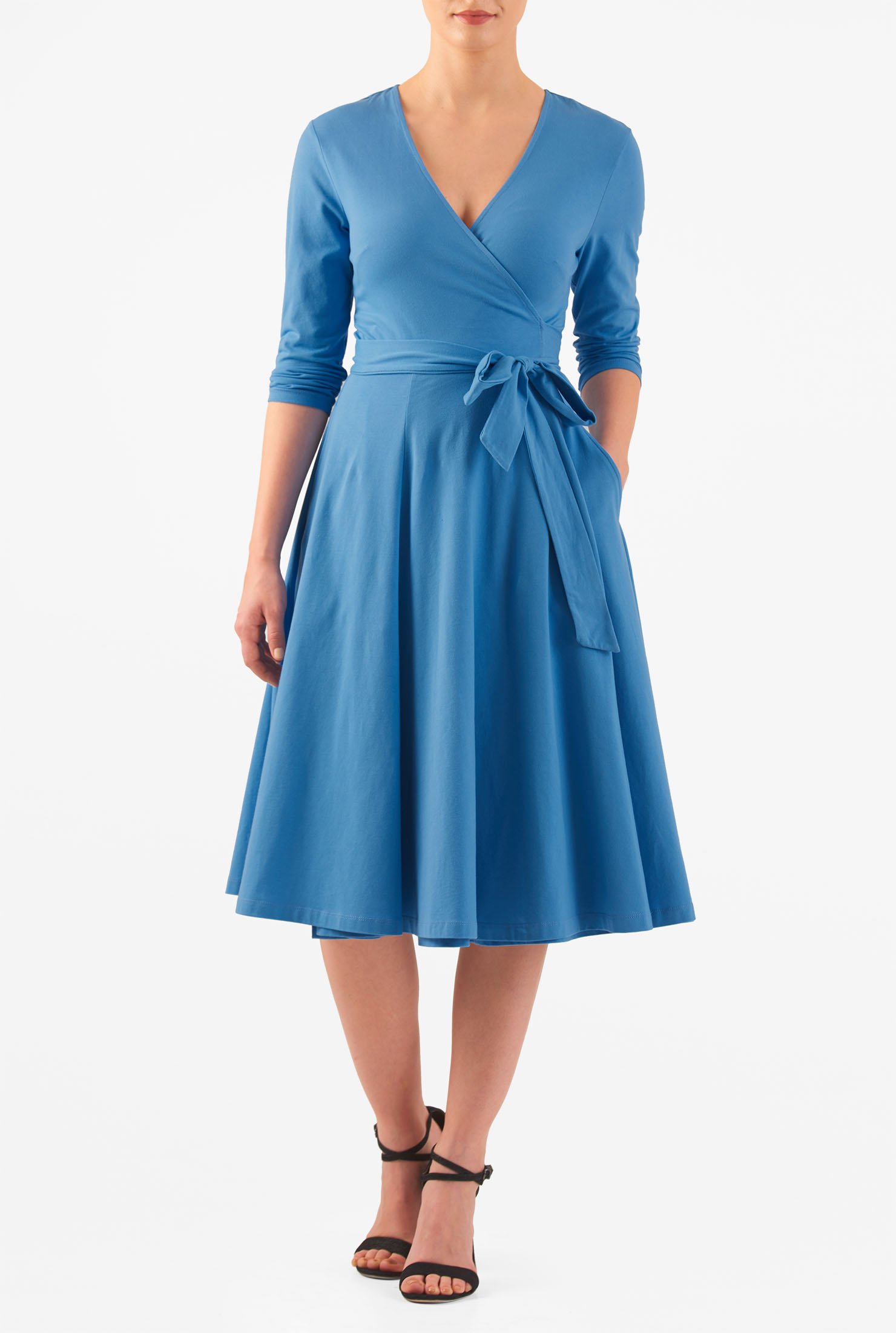 cotton jersey wrap dress