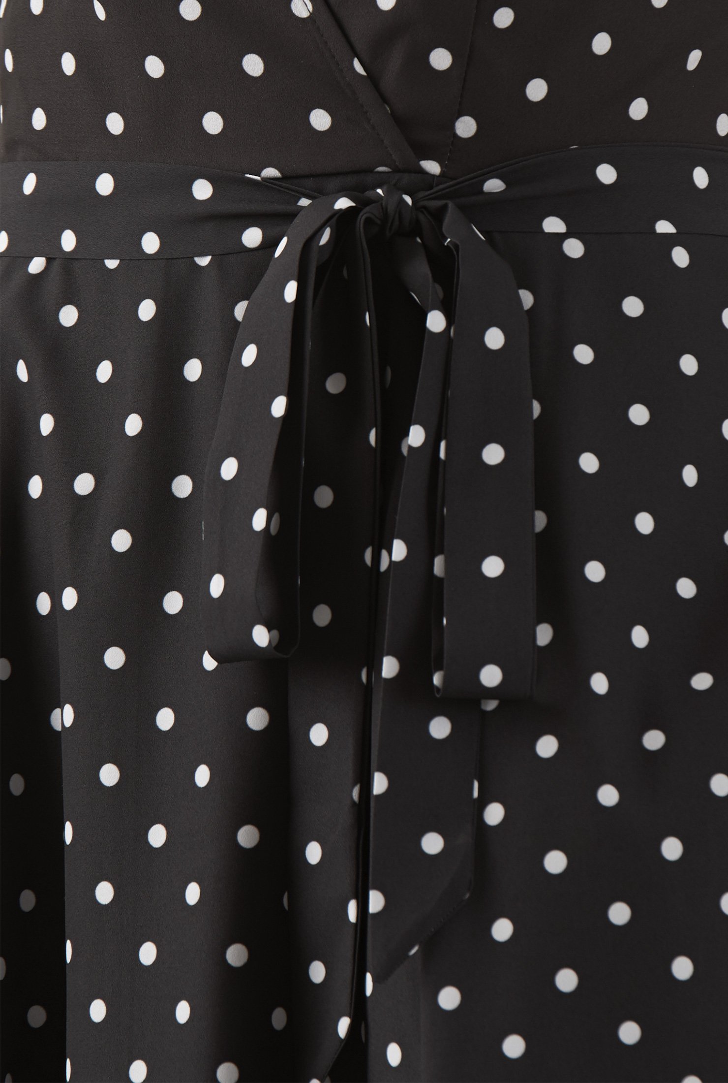 Shop Polka dot print surplice crepe dress | eShakti