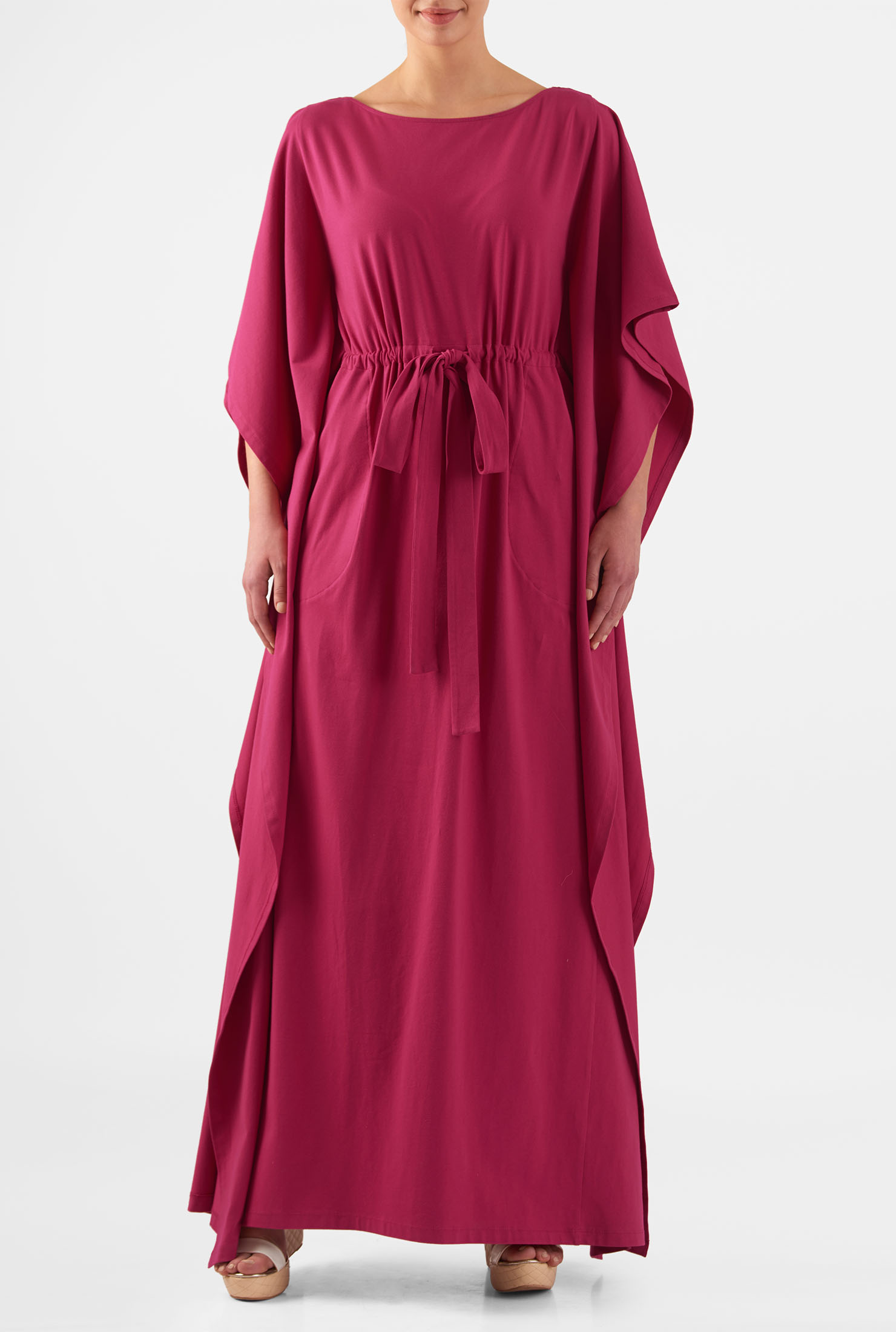 Shop Cotton knit kaftan maxi dress eShakti