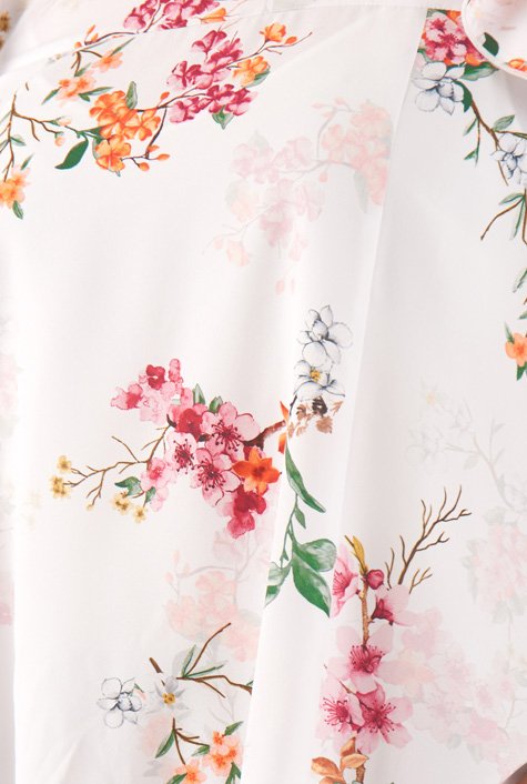 Shop Ruffle floral print crepe blouse | eShakti