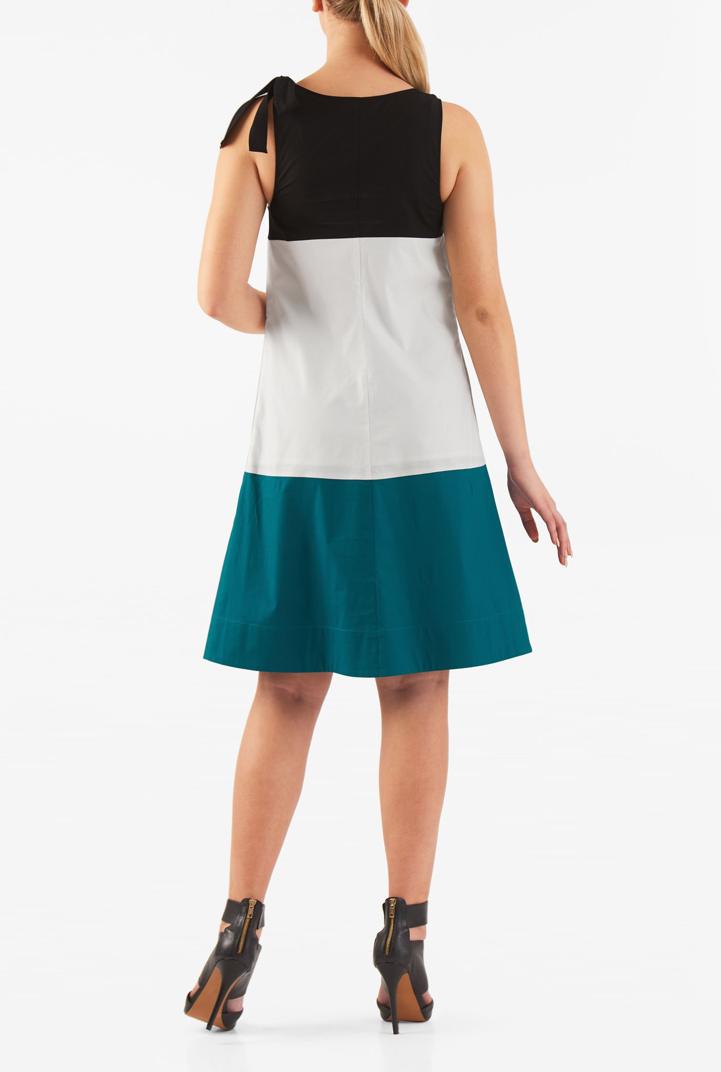 shoulder tie shift dress