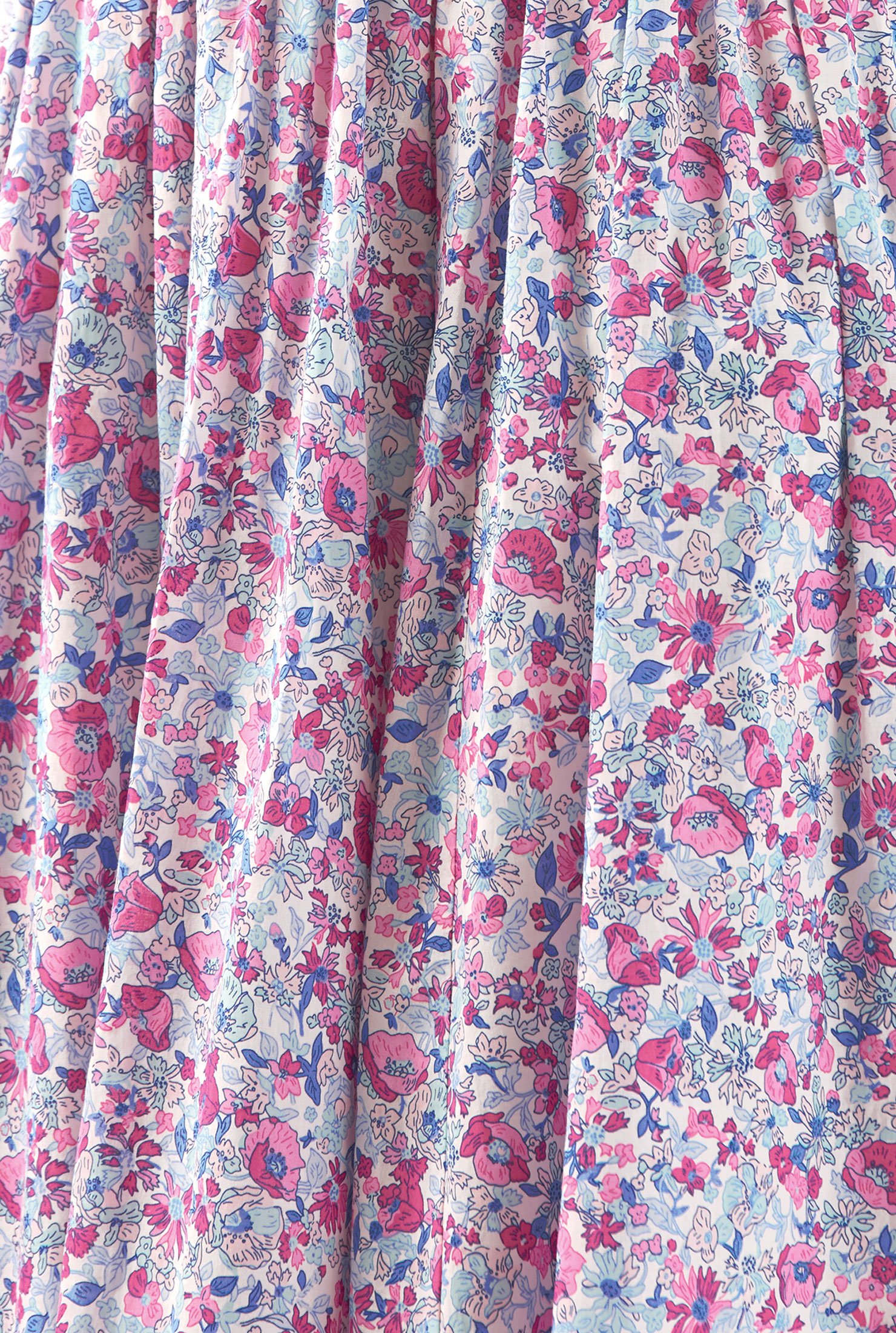 Shop Ditsy floral print cambric illusion yoke dress | eShakti