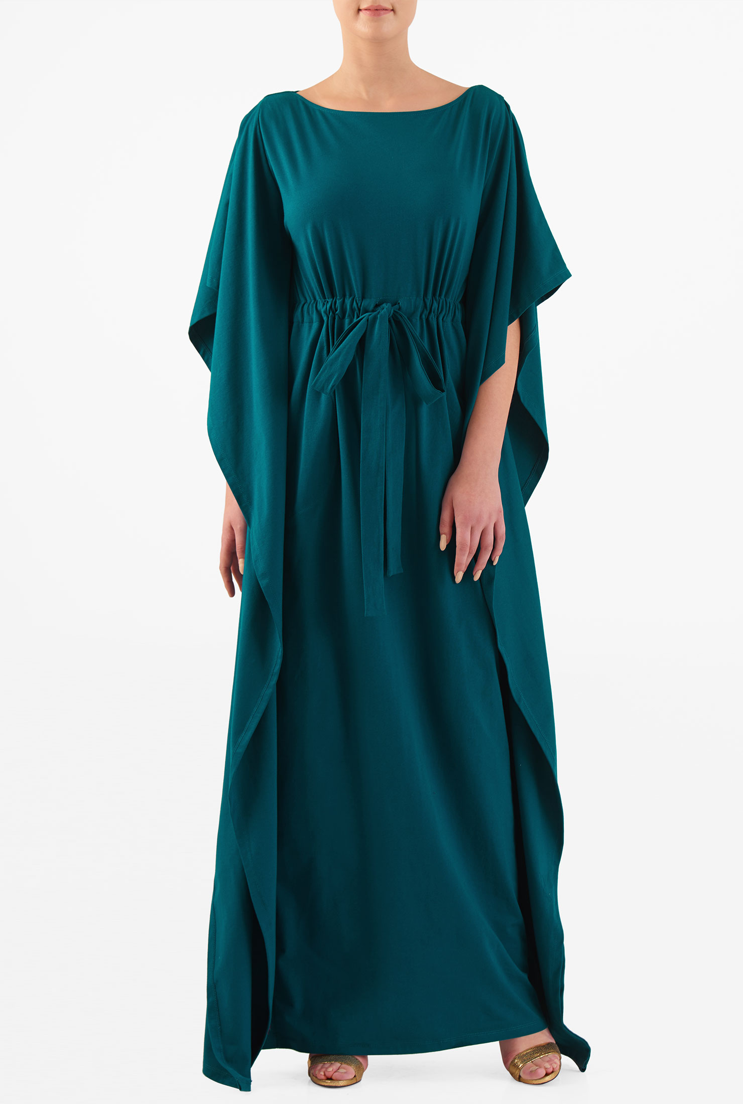 Shop Cotton knit kaftan maxi dress eShakti