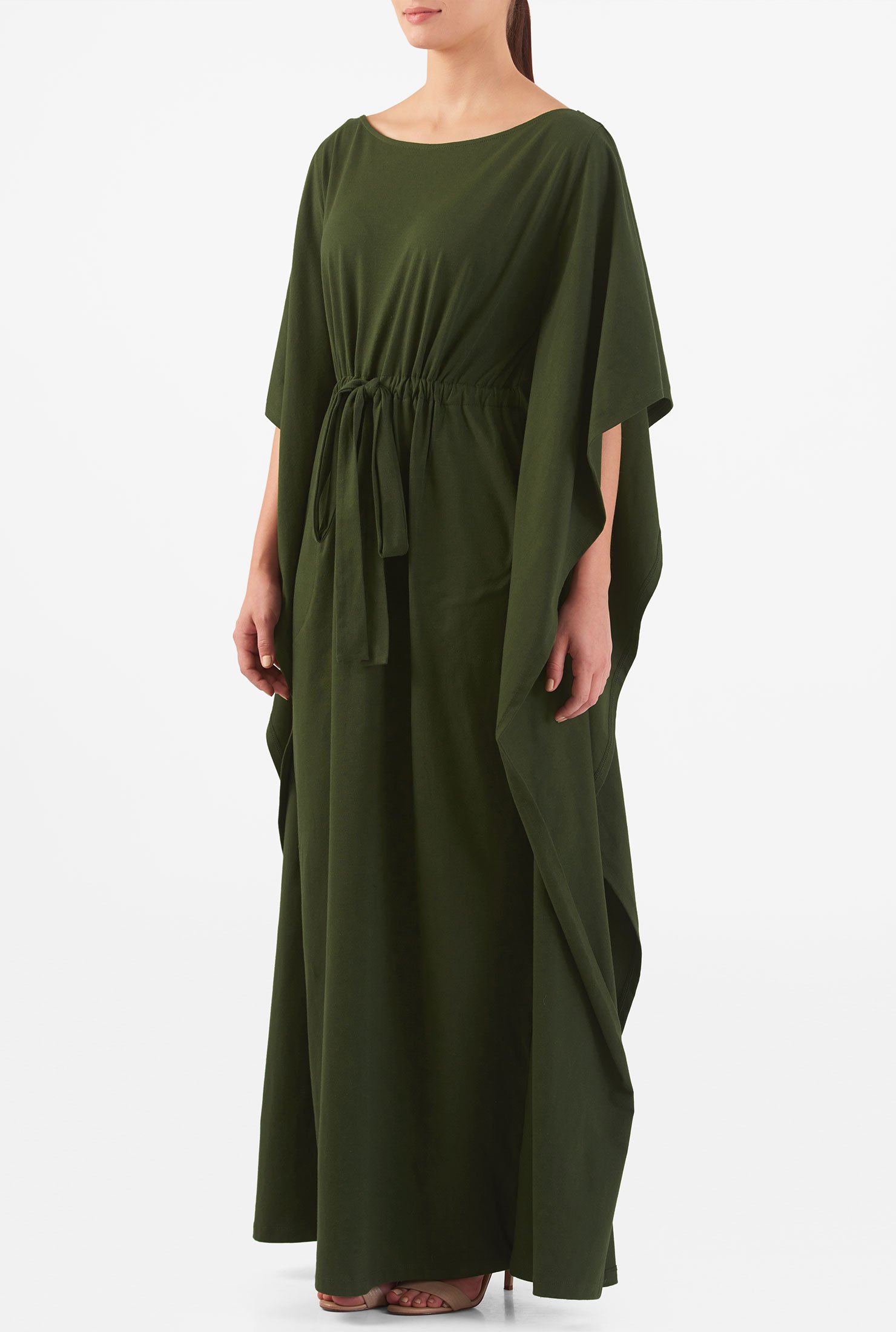 Shop Cotton knit kaftan maxi dress | eShakti