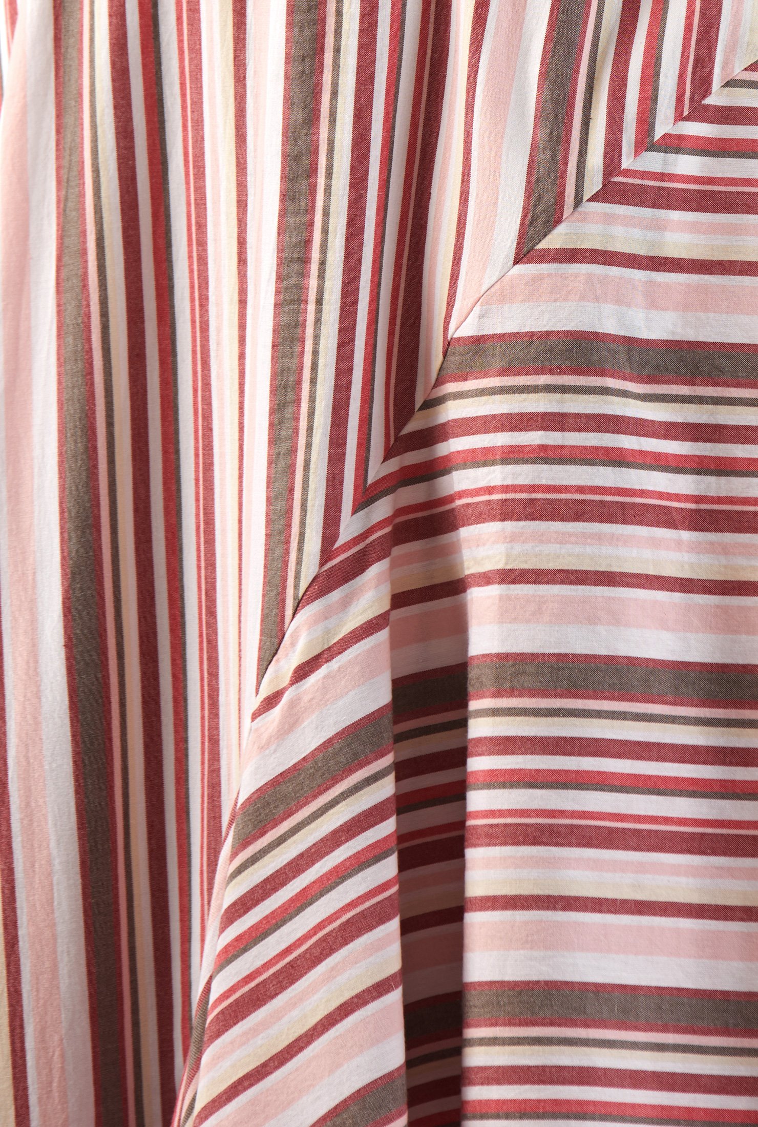 Shop Ruffle front stripe cotton maxi dress | eShakti