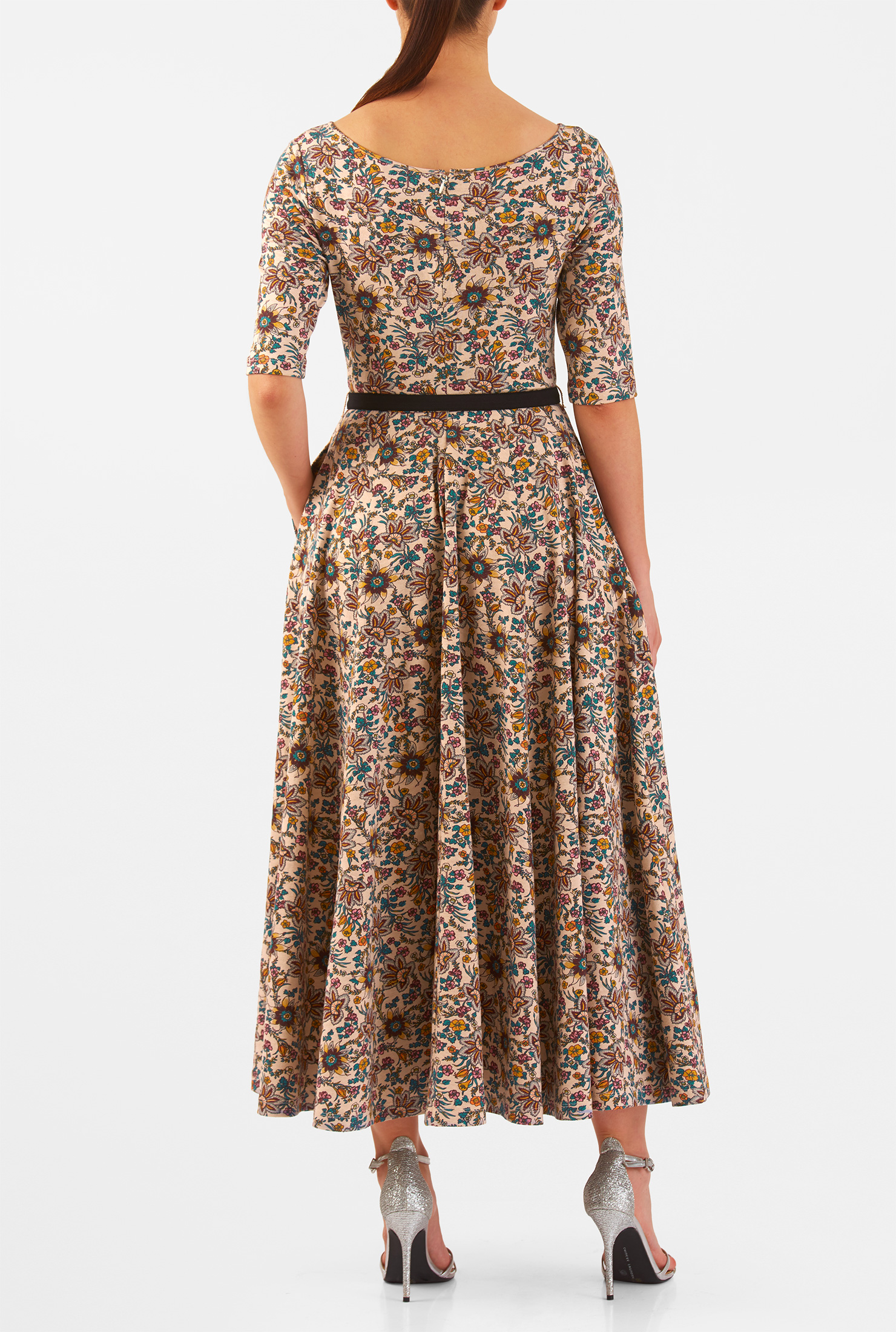 knit floral maxi dress