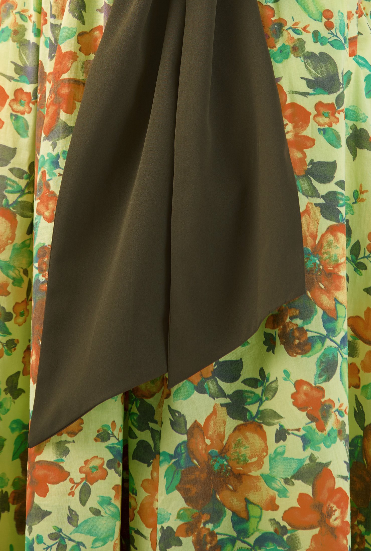 Shop Floral wash print cotton sash tie maxi shirtdress | eShakti