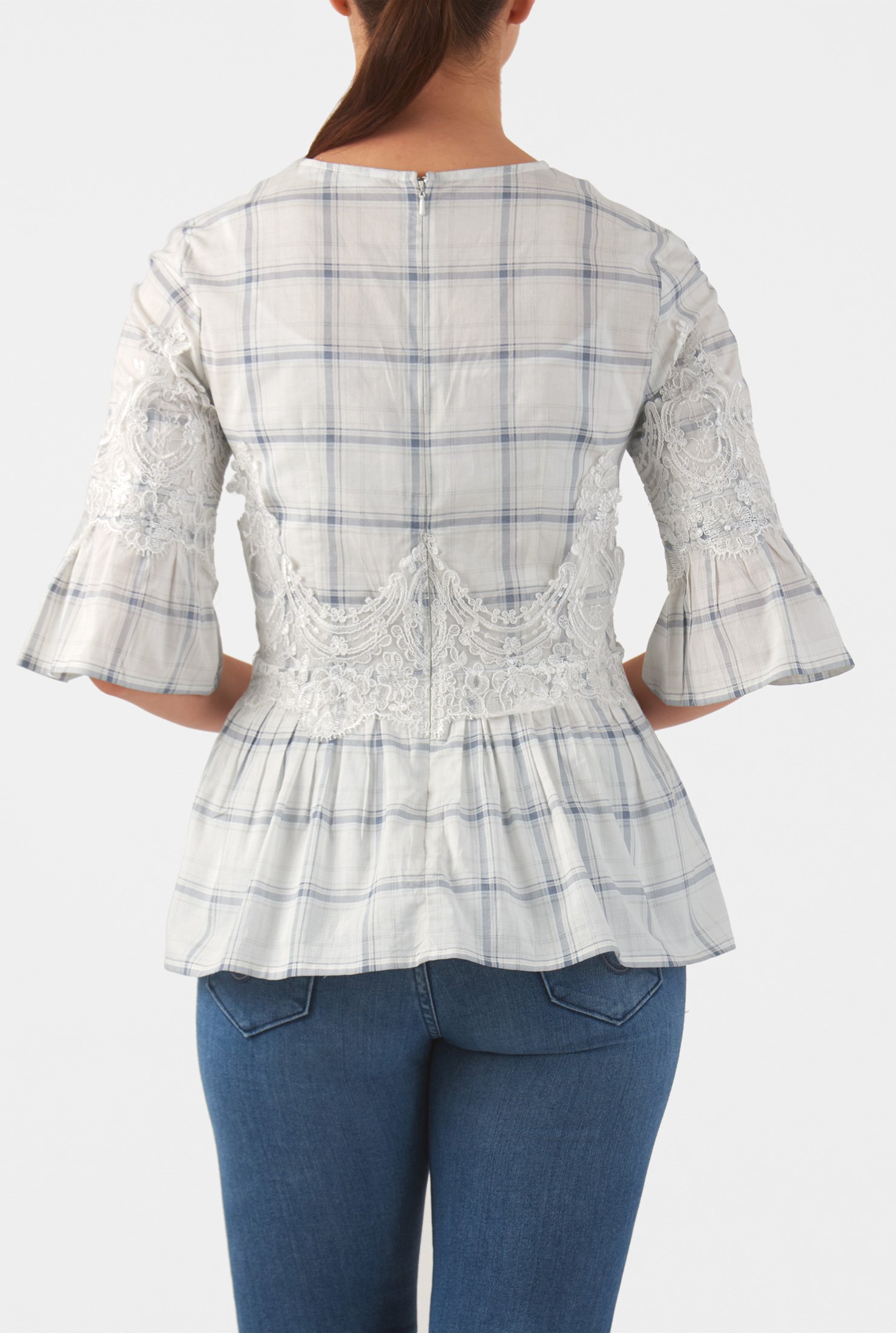 peplum check shirt