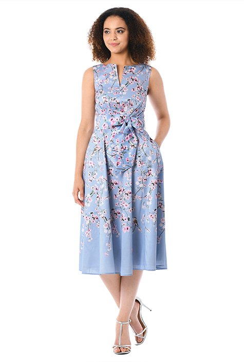 Cherry blossom shop print dress