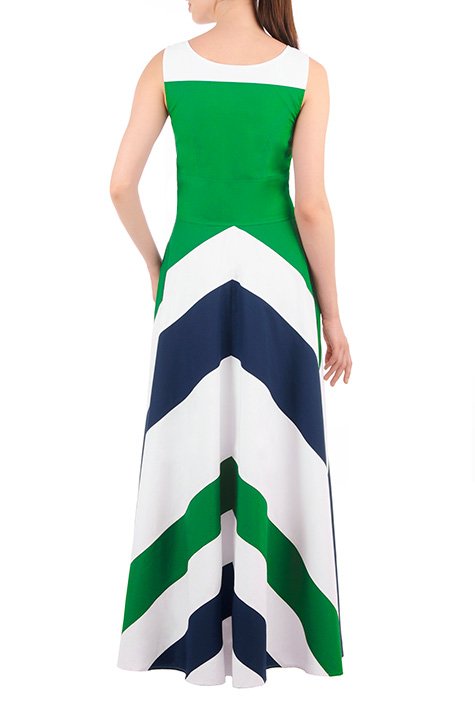 Shop Chevron stripe colorblock maxi dress | eShakti
