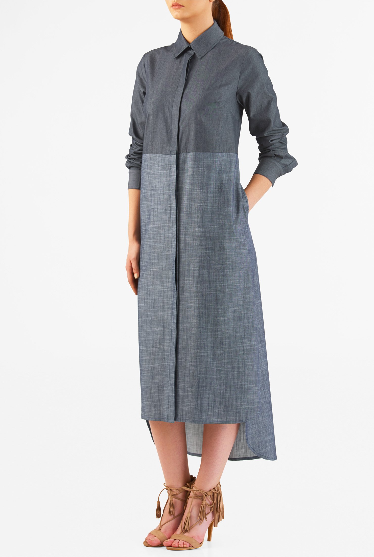 chambray shirtdress