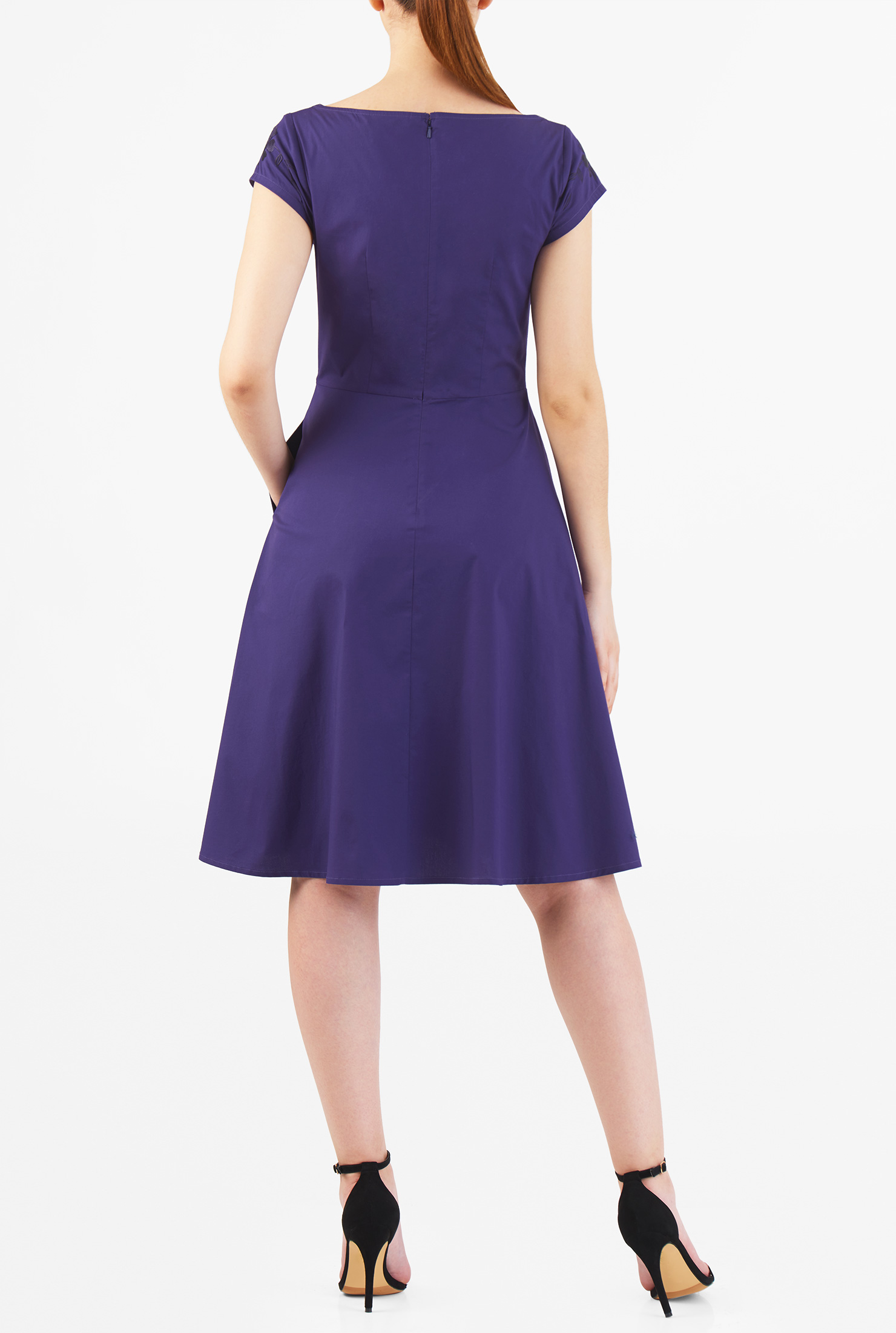 Shop Floral embellished poplin dress eShakti