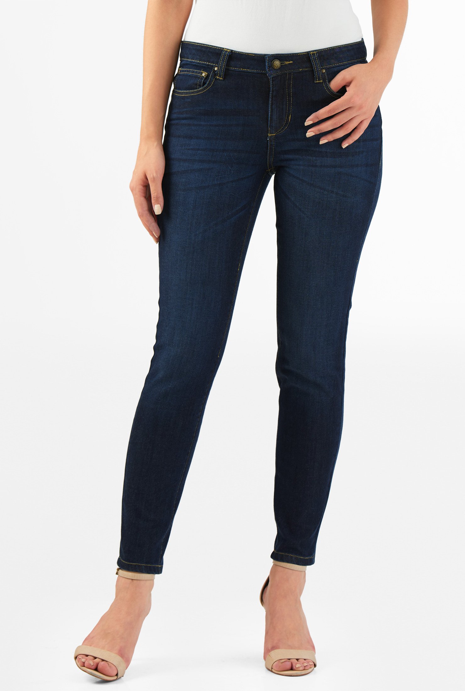 Shop Deep indigo denim skinny jeans | eShakti